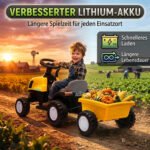 Vaikiškas elektrinis traktorius su akumuliatoriumi ir nuimama priekaba – Paveikslėlis 6