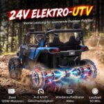 Vaikiškas elektromobilis UTV dvivietis su 24V baterija ir nuotolinio valdymo pultu 240W – Paveikslėlis 4