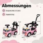 Vaikiškas paspiriamas automobilis 3-in-1 su stūmimo rankena (Rožinė) – Paveikslėlis 2