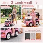 Vaikiškas paspiriamas automobilis 3-in-1 su stūmimo rankena (Rožinė) – Paveikslėlis 3