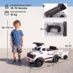 Vaikiškas paspiriamas automobilis su daiktadėže ir žaislų komplektu – Paveikslėlis 3