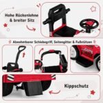 Vaikiškas paspirtukas 3-in-1 su stūmimo rankena (Raudona) – Paveikslėlis 4