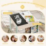 Vaikiškas stalo ir kėdžių komplektas su integruotomis lentynomis (Žalia) – Paveikslėlis 4