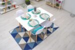 Valgomojo stalas 120x80x75 cm su medinėmis kojomis – Paveikslėlis 2