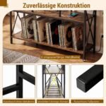 Vinilinių plokštelių stovas su 8 lentynomis ir integruotomis jungtimis (Ruda) - Image 5
