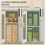 Virtuvinė spintelė su ratukais, stalčiumi, lentynomis ir vieta mikrobangų krosnelei – Paveikslėlis 5
