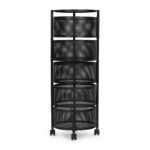 Virtuvinis stovas su 5 besisukančiomis lentynomis, metalinis, 34x34x91 cm – Paveikslėlis 4