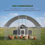 Vištidė su cinkuoto plieno rėmu ir stogeliu 2,8x1,7x1,9 m – Paveikslėlis 4
