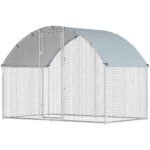 Vištidė su cinkuoto plieno rėmu ir stogeliu 2,8x1,7x1,9 m – Paveikslėlis 6