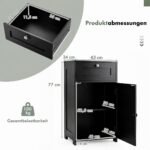 Vonios spintelė pastatoma su stalčiumi ir reguliuojama lentyna (Juoda) – Paveikslėlis 2