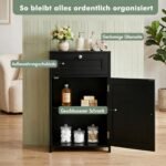 Vonios spintelė pastatoma su stalčiumi ir reguliuojama lentyna (Juoda) – Paveikslėlis 4