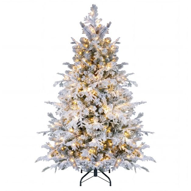 dirbtine-eglute-su-led-apsvietimu-ir-sniego-efektu-150-cm-zalia-ir-balta Dirbtinė eglutė su LED apšvietimu ir sniego efektu 150 cm (Žalia ir balta)
